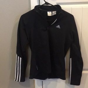 SAMPLE Black adidas half zip pullover.